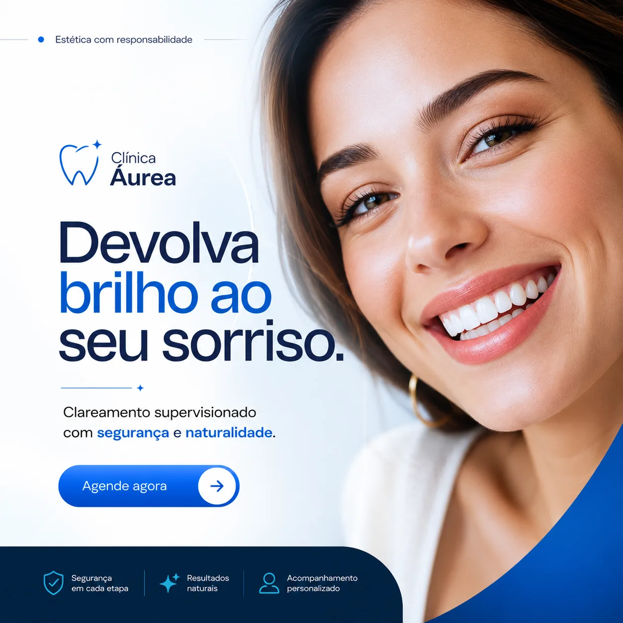 Post odontológico sobre clareamento supervisionado e brilho no sorriso