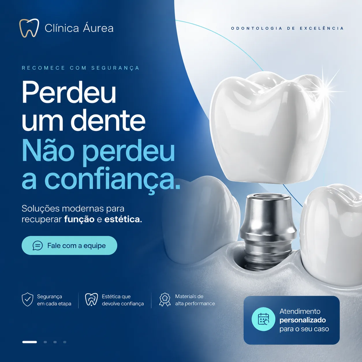 Post odontológico sobre implante e recuperação da confiança